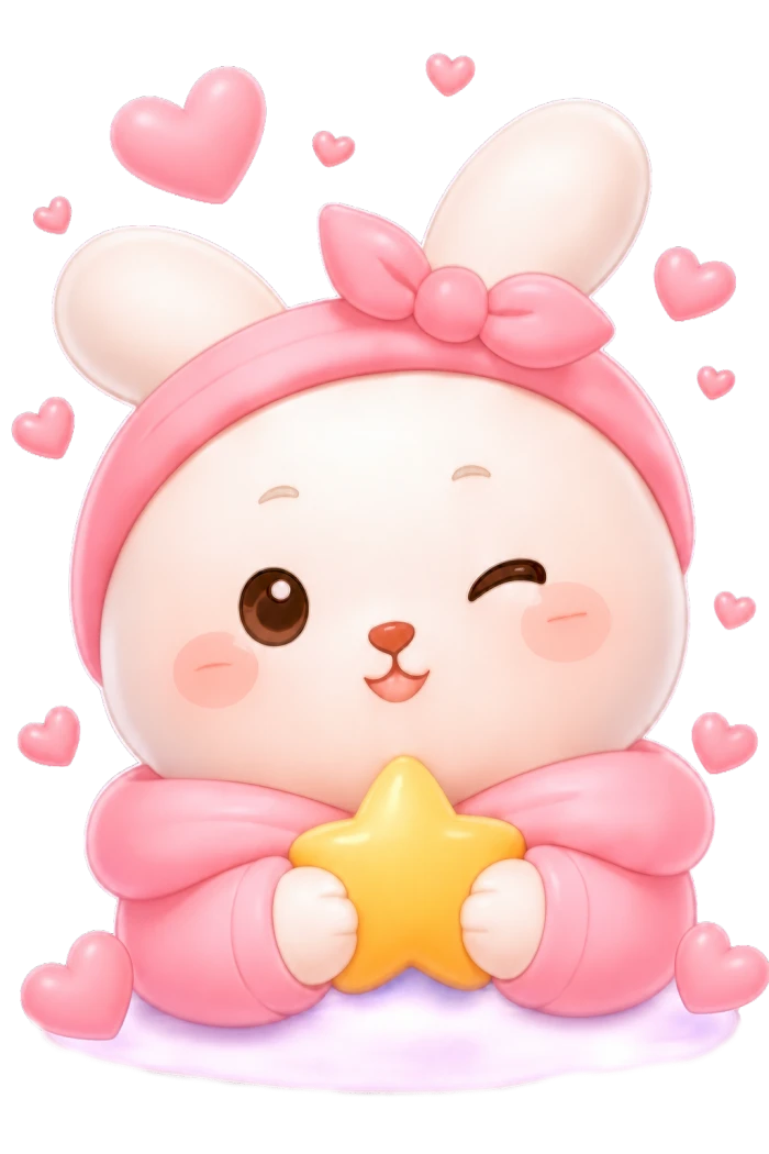 Koky the bunny holding a star